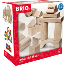 이미지를 갤러리 뷰어에 로드 , BRIO 천연 나무 빌딩 블록, 50개 부품
