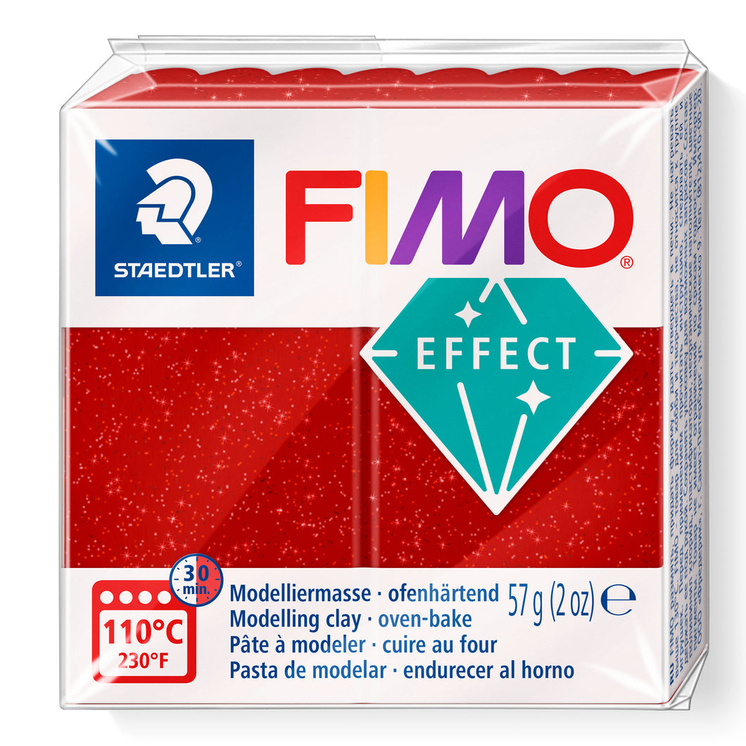 STAEDTLER® FIMO® 이펙트 노멀 블록, 57g, 레드 글리터