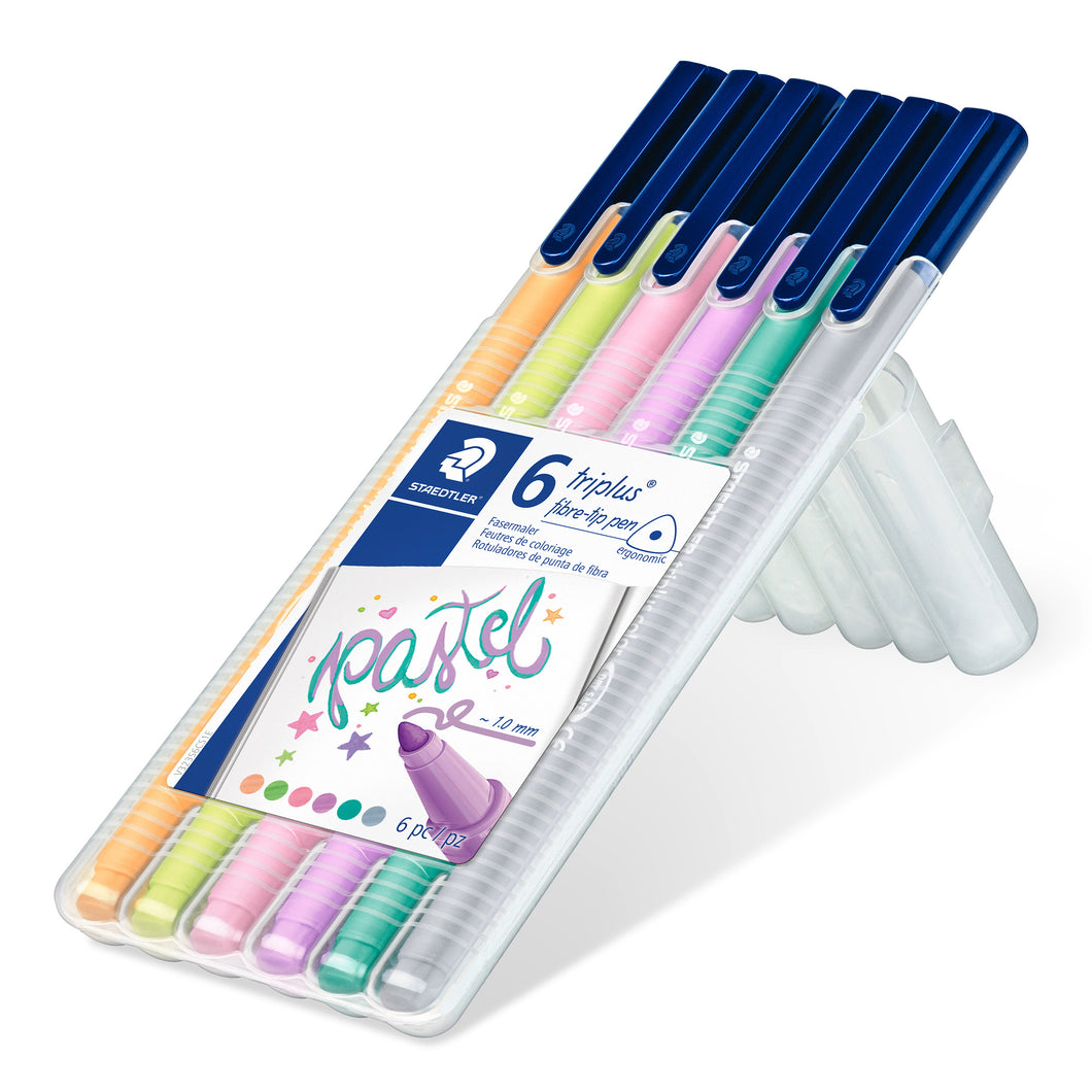 STAEDTLER® triplus® color 323 3개의 모서리가 있는 6가지 색상의 파스텔 섬유 펜
