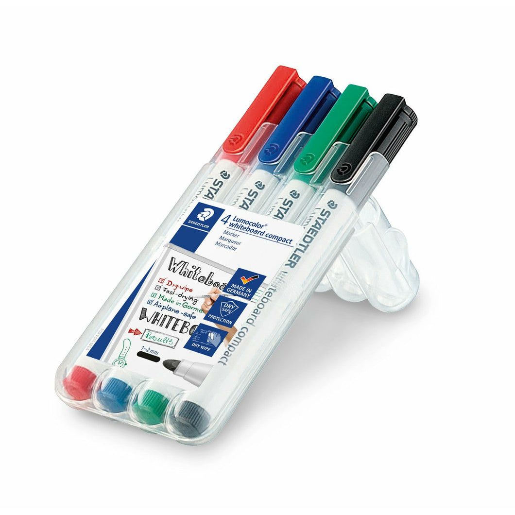 STAEDTLER® 341 WP4 Lumocolor 화이트보드 마커 컴팩트, 4개