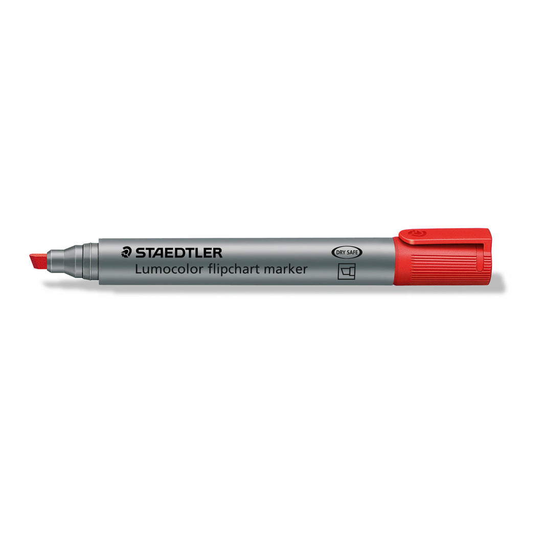 STAEDTLER® 356 B-2 Lumocolor 플립차트 마커 웨지 팁, 빨간색
