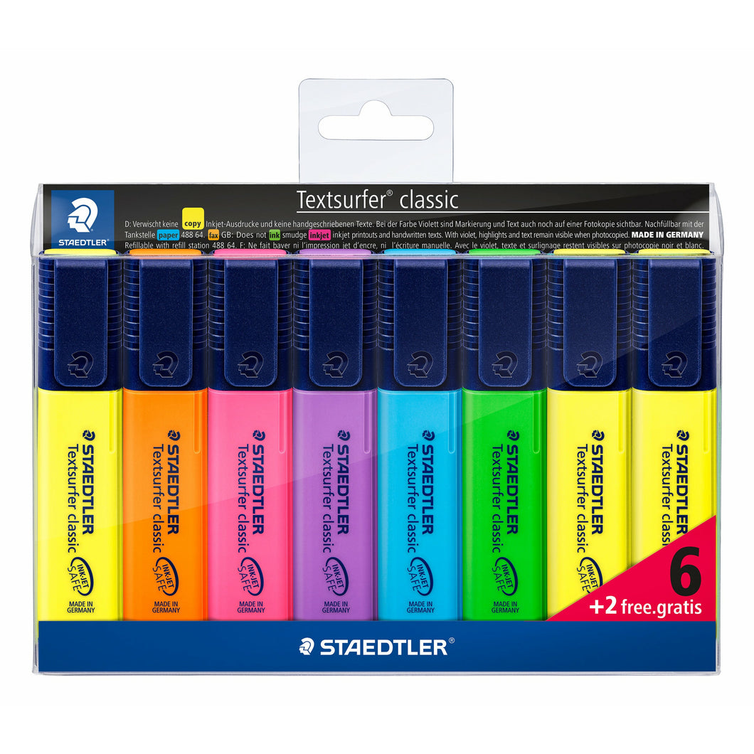 STAEDTLER® 하이라이터, 6개 + 2개 무료