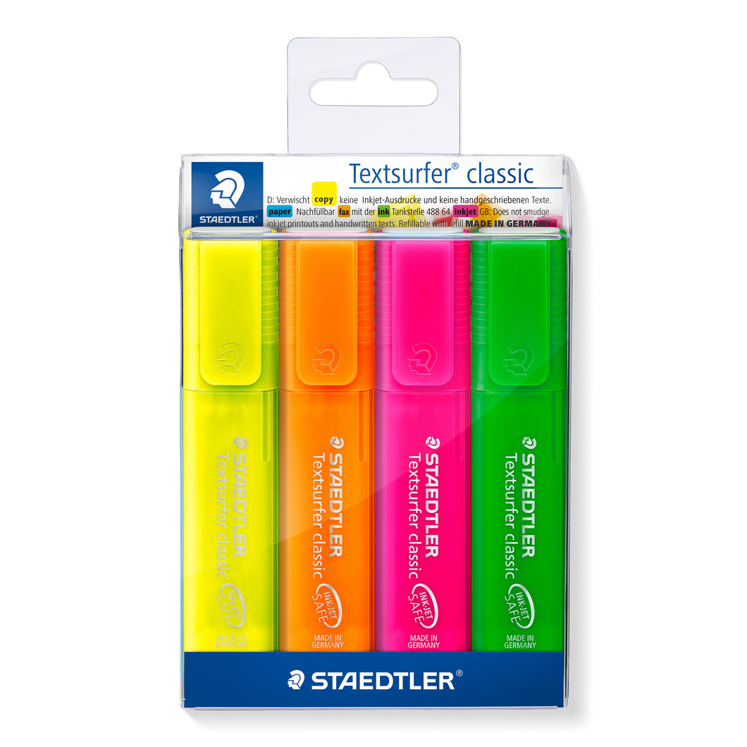 STAEDTLER® 형광펜 클래식 레인보우 컬러, 프로모션 케이스 3개 + 1개 무료